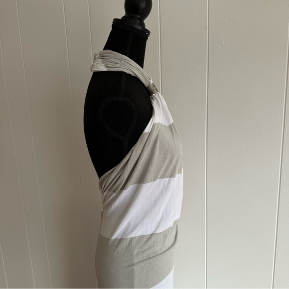JAYGODFREY Grey and White Horizontal Striped Maxi Dress - Picture 12 of 14